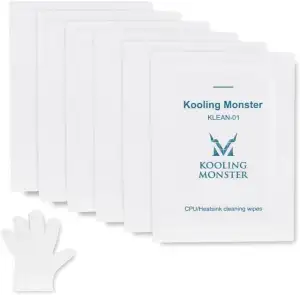 KLEAN-01, Wärmeleitpasten-Entferner (inkl. Handschuhe) 12 x 15 cm, Wärmeleitpasten-Reinigungstücher für CPU/GPU/PS4/XBOX/Kühlkörper, Fettreiniger-Kit (20 Stück)
