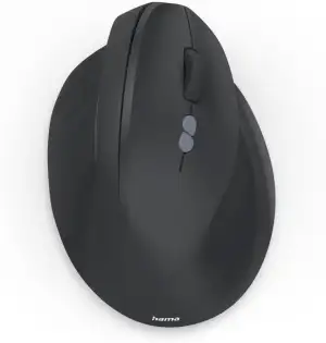 Hama vertikale Maus, kabellos (optische Maus ohne Klickgeräusch, 7 Tasten, ergonomische Funkmaus für Rechtshänder, 1000/1400/1800 DPI, 2,4 GHz, ideal als Computermaus ohne Kabel, Laptopmaus) schwarz