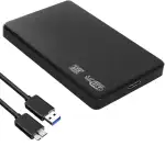 Sh. Festplattengehäuse 2,5 Zoll USB 3.0 SATA Gehäuse für 2.5 Zoll SSD HDD in Höhe 7mm 9.5mm Externe Festplatten Gehäuse unterstützt UASP 5Gbps HDD Case mit USB 3.0 Kabel, werkzeugfreie Montage