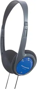 Panasonic RP-HT010E-A Bügelkopfhörer, 1,2m Kabellänge, Klinkenstecker, geringes Gewicht, Blau