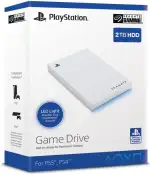 Seagate Game Drive PS4/PS5 2TB, tragbare externe Festplatte, 2.5 Zoll, USB 3.0, weiß, LED blau, i...
