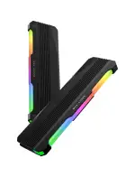 EZDIY-FAB RH01 ARGB RAM-Kühlkörper, RGB Memory Heat Spreader für DDR5 DDR4, Aluminium-RAM-Kühler mit 5V 3-Pin ARGB-Beleuchtung, Speicherkühlung für Gaming-PCs, 2 Pack-Schwarz