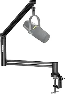 Mikrofonarm Tisch Boom Arm, Low Profile Mikrofon Arm für Schreibtisch, 4 Montage