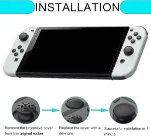 Silikon-Joystick-Daumenkappen für Nintendo Switch, 6 Stück Controller Schwarze G