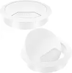 2 Stück Kabeldurchführung Schreibtisch 60mm Weiß Kabeldurchlass Tischdurchführung Kunststoff für Tisch Office Schreibtische