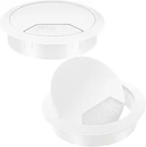 2 Stück Kabeldurchführung Schreibtisch 60mm Weiß Kabeldurchlass Tischdurchführun