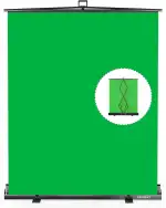 【Einfacher Aufbau】 RAUBAY 152x210cm zusammenklappbarer Grün Hintergrund Green Screen, tragbare ausziehbare Chroma-Key-Platte, Fotohintergrund mit Ständer für Videokonferenzen, Fotostudios, Streaming