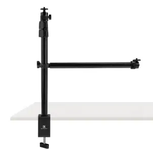 K&F CONCEPT Kamera Tischhalterung mit Boom Arm，Abnehmbar 360° Kugelkopf +1/4-3/8'' Schraube+C Kle...