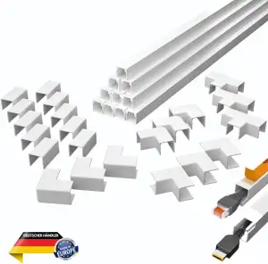 Kabelkanal Set weiß selbstklebend 10m (1,2 x 1,2 x 100 cm) - VDE geprüft - Made 