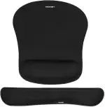 TECKNET Mauspad mit Handauflage, Ergonomische Memory Foam Tastatur Handgelenkauflage mit Mauspad 2-in-1, Löst Handgelenkschmerzen, Wasserdicht Komfort für Büro/Home, Alle Maus Tastatur, Laptop