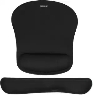 TECKNET Mauspad mit Handauflage, Ergonomische Memory Foam Tastatur Handgelenkauf