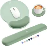 Sushret Mauspad & Tastatur Handballenauflage, 3-in-1 Ergonomisches Gel Memory Foam Handballenauflage mit Handgelenkstütze, Gaming Mauspad Armauflage für Computer Büro Schreibtisch Zubehör, Grün