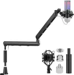 CAHAYA Mikrofonarm Boom Arm Professionelle: Low Profile Verstellbarer Mikrofonarm mit Verlängerun...