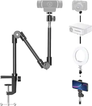 KDD Webcam Halterung mit Magic Arm Handyhalter, 22" Kamera Halterung Tisch & Tis