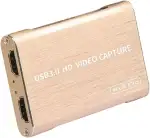 EXVIST 4K HDMI Video Capture Card W/USB 3.0, HDMI Loop-Out, 3,5 mm Line-in-Ausgang und Mikrofon-Eingang für Broadcasting über OBS, PotPlayer usw.