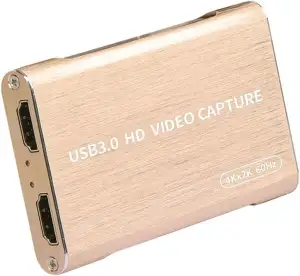 EXVIST 4K HDMI Video Capture Card W/USB 3.0, HDMI Loop-Out, 3,5 mm Line-in-Ausga