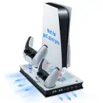 Mcbazel Vertikaler Ladeständer für PS5 UHD/Digitial Edition Konsole, multifunktionaler LED-Kühlst...