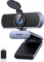 UGREEN FineCam Lite 4K, UHD Webcam 4K, Webcam mit Mikrofon und Objektivabdeckung, PC Kamera Autofokus, 70°FOV, USB-A/C Anschluss, für PC/Laptop/Windows/Mac/Linux/Skype/FaceTime