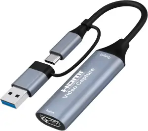 Video Capture Karte HDMI zu USB C 3.0 mit USB 3.0 Eingang 4K 60FPS Externe Captu