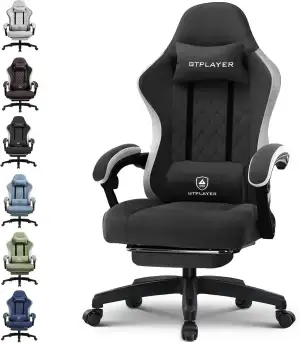 GTPLAYER Gaming Stuhl Ergonomischer Gaming Sessel Schreibtischstuhl mit Stoffobe