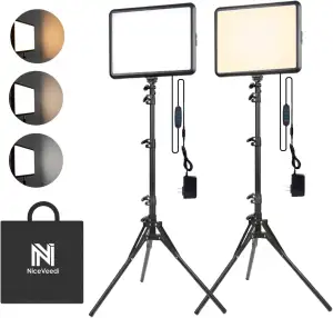 2-Pack Fotografie Beleuchtung Kit, NiceVeedi 25W LED Video Licht Kit, 2900-7000K