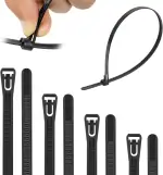 Armpow 100 Stück 7.6mm x 300mm Kabelbinder wiederverwendbar UV-Beständig Starkes Nylon Wiederlösbar Kabelbinder mit 50 kg Zugfestigkeit(Schwarz)