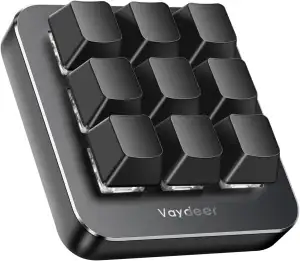 VAYDEER Makro-Tastatur - Einhändige, programmierbare, mechanische Mini-Tastatur 