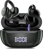 Open Ear Kopfhörer Bluetooth 5.4, Clip On Kopfhörer mit Innovatives Clip-Design, 48Std Spielzeit ohrhörer bluetooth mit DNN Geräuschunterdrückung, Sicherer Halt, Intensiver Klang, IPX7 Wasserdicht