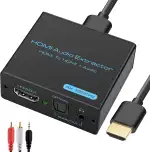 HDMI Audio Extractor 4k HDMI Optisch Splitter Adapter Konverter 3.5 mm Stereo+Optical Toslink SPDIF out unterstützt 5.1 HDCP 3D 1080P Dolby Digital DTS PCM