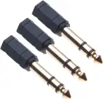 Kopfhörer Klinke Adapter von Keple 6.35mm Klinkenstecker auf 3.5mm klinken Buchse Video Audio AUX Anschluss Stecker Konverter fur Fernseher, Gitarre, Midi-Controller, Verstärker, Mikrofon (3 Stück)