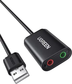 UGREEN Externe USB Soundkarte Klinke Adapter für Computer, PS5, PS4, USB Audio S