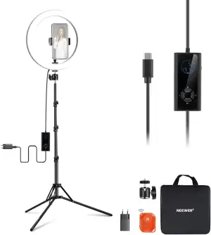 NEEWER 30,5cm(12Zoll) 24W Hochleistungs LED Ringlicht für Telefon mit 181 Zoll H