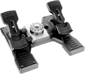 Logitech G Saitek Pro Flight Rudder Pedals, Pedale mit Zehenbremse zur Rudersteu