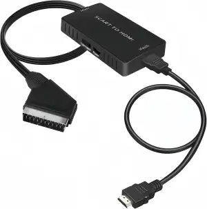 VIXLW SCART auf HDMI Adapter (mit Kabel), SCART auf HDMI Konverter, HD 1080P Aud