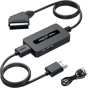 Scart auf HDMI Konverter, Scart zu HDMI Konverter für Sky/DVD/STB zur Anzeige au