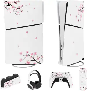 PlayVital Full Set Skin Sticker für ps5 Slim Konsole Digital Edition,Aufkleber V