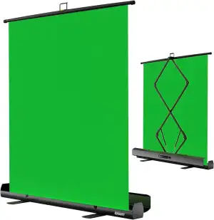 EMART Green Screen 165x220cm, Roll-up Panel Greenscreen Fotohintergrund, Grüner 