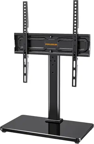 PERLEGEAR TV Standfuss TV Ständer Schwenkbar für 24-60 Flach & Curved Fernseher 