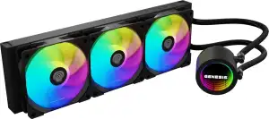 CPU Wasserkühlung CPU GENESIS Hydria 360 ARGB mit Licht, 3x 120 mm Ventilatoren,