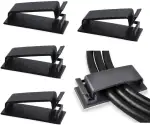 SOULWIT® 50 Stück Stark Selbstklebende kabelmanagement, Kabel Organizer, Kabel Clips für TV, PC, Laptop, Ethernet Kabel, Schreibtisch, Heim, Büro (Schwarz)