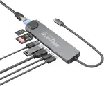 DreamQuest USB-C Hub 8-in-1 mit 100Mbps LAN-Anschluss, 4K HDMI, PD 65W, USB 3.0/2.0, SD/TF Kartenleser – Kompatibel für Desktop, Laptop, Xbox, Flash Drive, HDD, Konsole, Drucker, PC