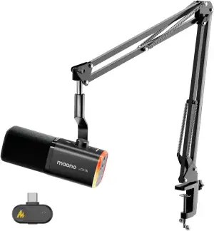 MAONO PD100WS Kabelloses Gaming Mikrofon, USB Dynamisches PC Mikrofon mit Mikrof