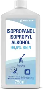 Maxxi Clean | Reines Isopropanol (99,9%) Reinigungsalkohol | 1x 750 ml Fettlöser & Lösungsmittel | Rubbing Alcohol Isopropylalkohol Alkohol-Reiniger Reinigungsalkohol