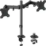 MOUNTUP Monitor Halterung 2 Monitore für 13-32 Zoll Flach & Curved Bildschirm, Dual Arm Monitorhalterung Höhenverstellbar Neigbar Schwenkbar Drehungbar, 8 kg pro Arm, VESA 75 /100mm, EU0002