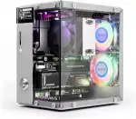 Pironman 5 NVMe M.2 SSD PCIe 2.0/3.0 Mini-PC-Gehäuse für Raspberry Pi 5 Hailo-8L, OpenClaw KI-Agent, Tower-Kühler + Dual-RGB-Lüfter, 0,96" OLED-Modul, Safe Shutdown, HDMI, RGB-Effekt