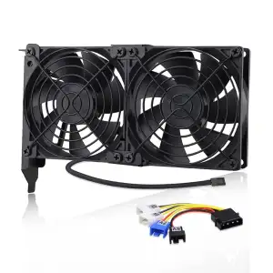 GDSTIME GPU Lüfter 2 x 92mm PCI Grafikkarten Lüfter PCI-Kühlfan VGA Kühlung 3 pin 4 pin unterstützt 5v 7v 12v für Hauptplatine Computer Audio Video