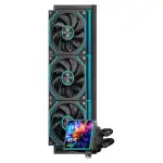 Jungle Leopard ProFlow SE Aio Wasserkühlung 360mm mit 4-inch LCD Screen Display,2000RPM ARGB PWM Infinity Lüfter,für AM4/AM5& LGA1851/1700 (schwarz)