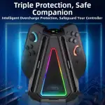 Ladestation für Switch 2 Controller, 4-in-1 Multi-Controller-Ladegerät mit 2 5H Schnellladung und LED-Statusanzeige für JoyCon-Geräte (Weiß)