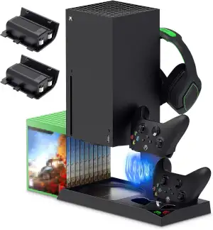 FYOUNG Ständer für Xbox Series X mit Lüfter Kühler und Controller Ladestation, K