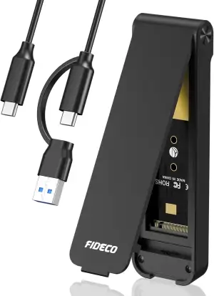 FIDECO M.2 NVMe SSD Gehäuse, USB 3.2 Gen 2 (10Gbps) M.2 NVMe USB Adapter, Sandwi